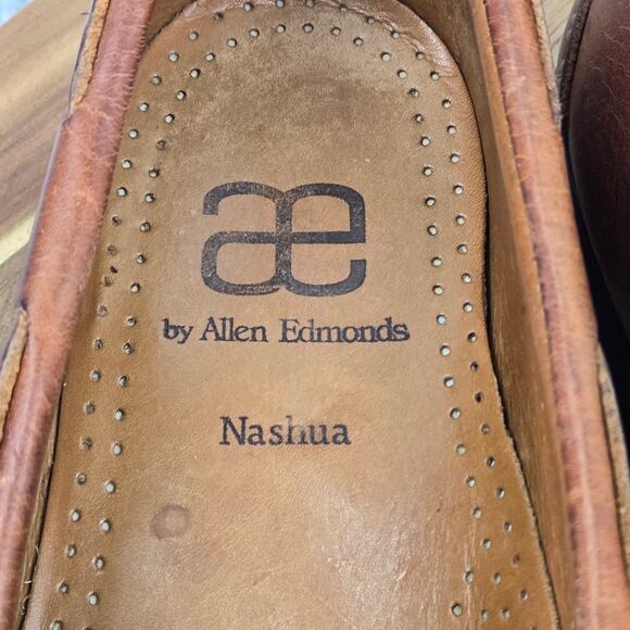 Allen Edmonds Mens 10D Nashua Brown Leather Kiltie Tassel Fringe Loafer 42252 main image 8